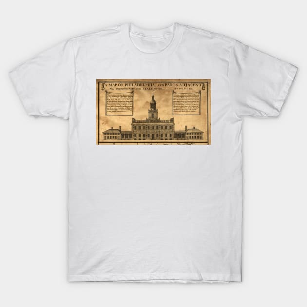 Vintage Illustration of Independence Hall T-Shirt by Bravuramedia